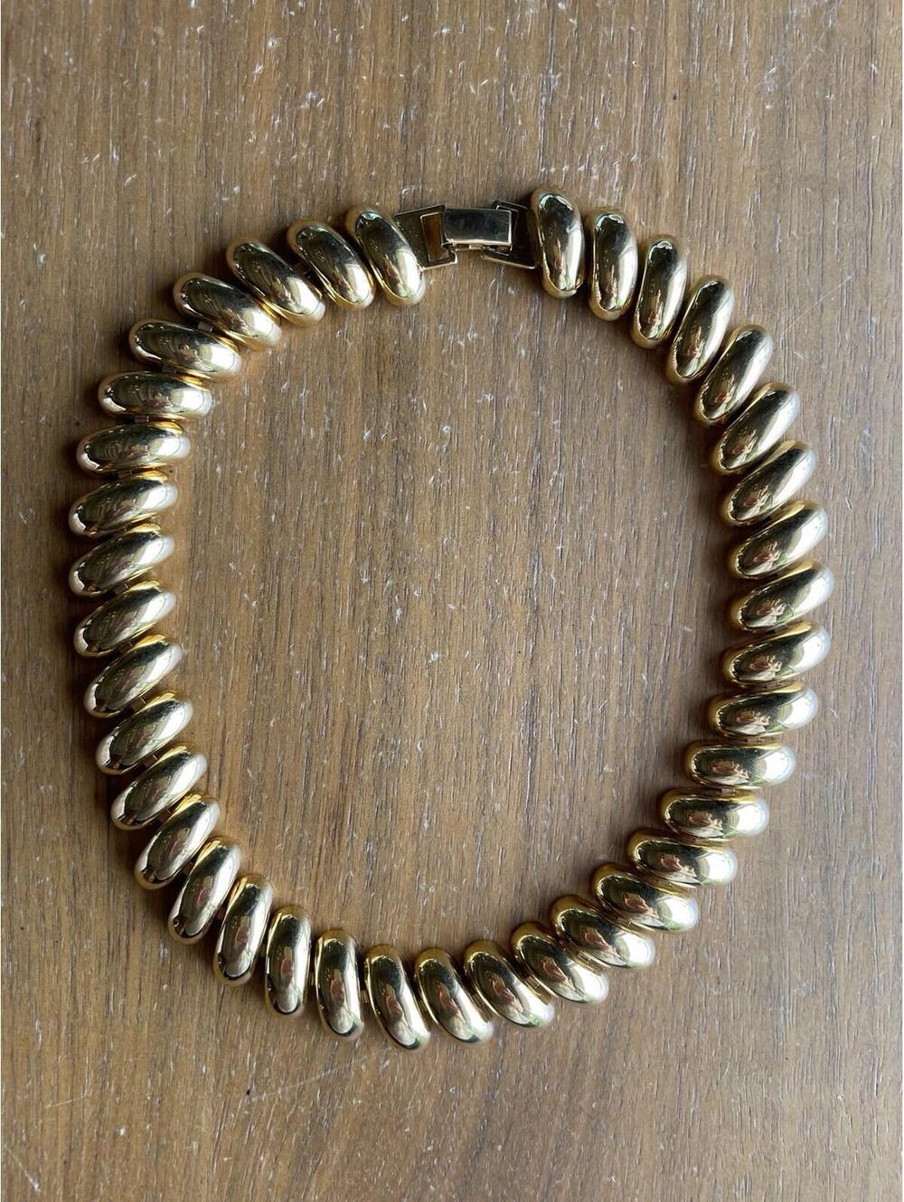 Napier Oval Link Gold Tone Collar Choker Necklace